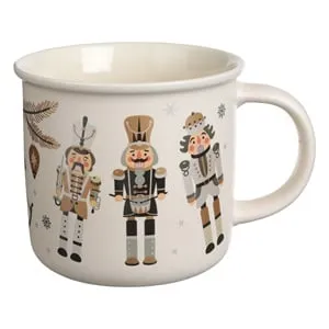 Cana Ceramica de Crăciun Ecru: Magia și Căldura Rustică