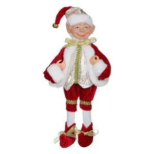 Figurina Decorativa de Craciun Spiridus cu Haina Rosie 30cm