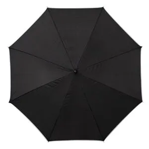 Umbrelă de ploaie pliabilă, neagră, cu deschidere și închidere automată, mâner din plastic cu efect de lemn, 33 cm
