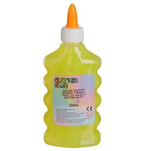 Adeziv lichid cu sclipici, Neon Galben, 200 ml