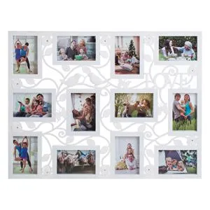 Rama foto decorativa alba, dreptunghiulara, pentru 12 poze, 70x54cm