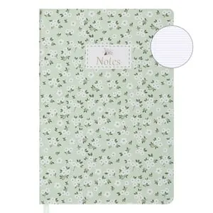 Carnet de Notite A5 cu Coperta Floral Verde Menta, 80 File