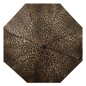 Umbrelă de Ploaie Pliabilă Manuală Bej cu Model Animal Print 25cm