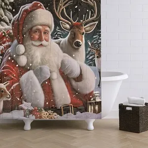 Perdea Decorativă Crăciun – Model Mos Craciun 180x180cm