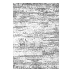 Covor Chenille Gri cu Model Modern 150x100 cm, Antiderapant