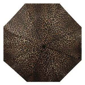 Umbrelă de Ploaie Pliabilă cu Deschidere Automată, Model Animal Print și Cureluș