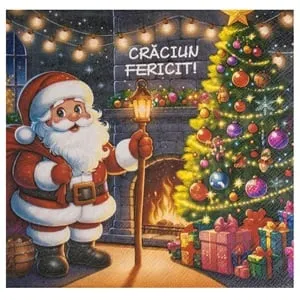 Servitele de Crăciun cu 2 straturi, model brad impodobit