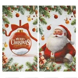 Servetele de Masă de Crăciun cu 2 Straturi și Ornamenturi Decorative 33x40cm