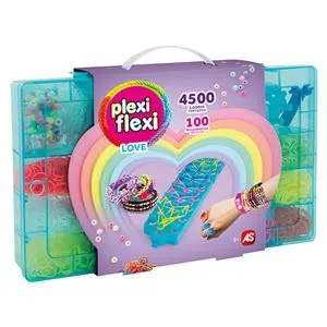 Set creativ cu 4500 de elastice colorate si 100 de accesorii, Cutie mare de depozitare, Multicolor