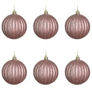 Set Globuri de Craciun Roz Mat Efect Mercur, Decoratiuni Festive