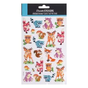 Autocolante 3D cu Animale Sălbatice, Set 23 buc, Multicolore