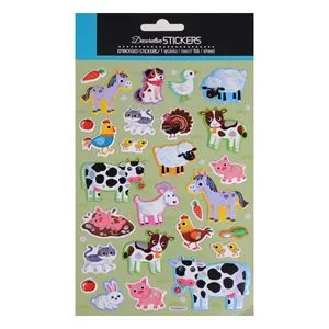 Autocolante 3D Animale de la Fermă, Set de 26 bucăți, Multicolore