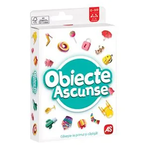 Joc de societate cu carti, Obiecte Ascunse, 30 carduri si 4 planse, Multicolor