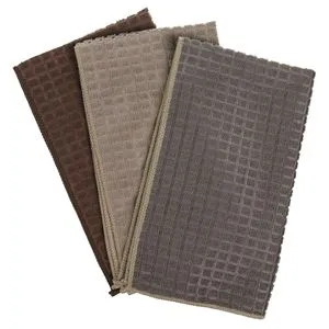 Prosoape din Microfibre, Set 3 buc, 60x35cm, Maro Bej Taupe, Model Carouri