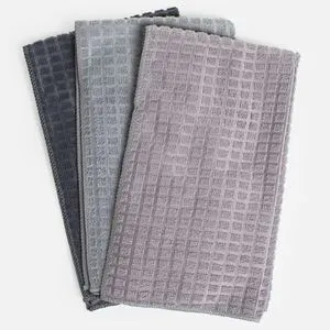 Prosoape de Bucătărie din Microfibră, 3 buc, Gri, 60x35cm