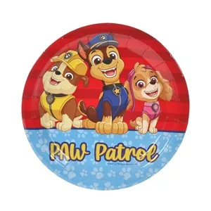 Set Farfurii de Petrecere Tema Paw Patrol Roșu și Albastru