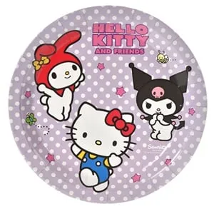 Set farfurii de petrecere Hello Kitty & Friends lila Ø23cm