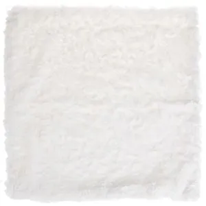 Fată de pernă decorativă din blană artificială, albă, 40x40 cm