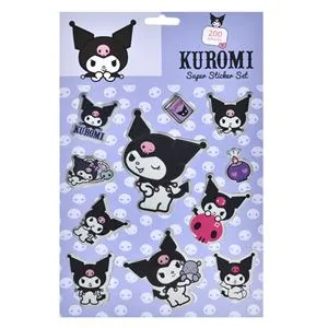 Set Autocolante Kuromi cu sclipici pentru copii