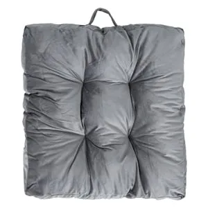 Perna de podea patrata, Gri, Velvet, 60x60cm, cu maner