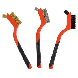 Set 3 Perii de Sarma 18cm, Maner Ergonomic, Otel Inoxidabil, Nylon si Alama