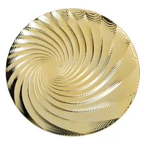 Platou Decorativ Rotund Auriu cu Model Cochilie Ø33cm