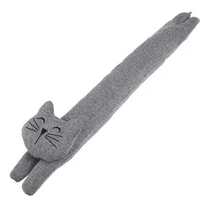 Protectie anti curent pentru usa cu model pisica, gri, 85x10 cm