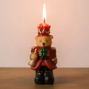 Lumanare Decorativă 3D Ursulet Soldat pentru Crăciun