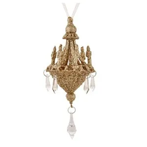 Ornament Brad de Craciun Candelabru cu Glitter și Cristale