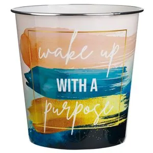 Cos de gunoi din plastic cu mesaj, 5.7L, Ø22x22cm, Multicolor