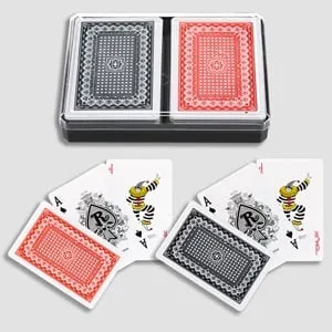 Set Deluxe de 2 Carti de Joc Laminate Roșu și Albastru