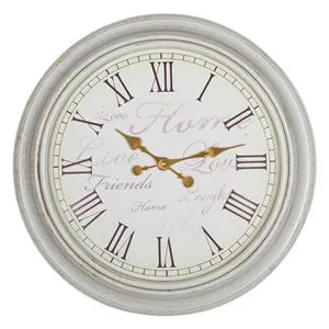 Ceas de Perete Vintage Alb Brushed cu Cifre Romane Ø50cm