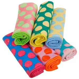 Lavete din microfibră cu model buline, set de 6 buc, multicolore