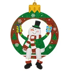 Decoratiune Om de Zăpadă cu Sclipici pentru Crăciun