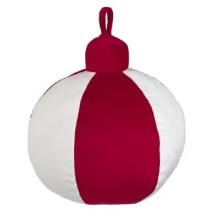 Perna decorativă de Crăciun în formă de glob roșu alb