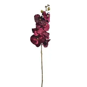 Floare Artificiale de Crăciun Orhidee Bordo cu Tulpină Lungă