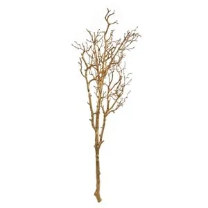 Ramură Decorativă de Crăciun cu Tulpină Aurie