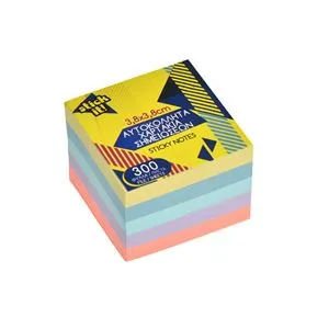 Notite adezive mini, Set 300 buc, Culori pastel, 3,8x3,8 cm