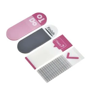 Etichete indexare autocolante transparente cu modele, 100 buc, 4,4x1,5 cm