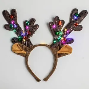 Coronetă Festivă de Crăciun cu Lumini LED și Detalii Bronz