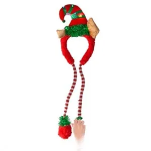 Coronita de Crăciun cu Model Spiridus Rosu Glitter Verde și Beteală