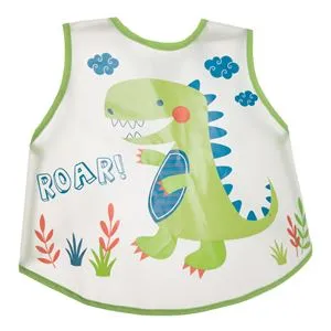 Bavetă transparentă cu model dinozaur, 38x31 cm, verde