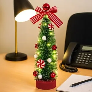 Brad Decorativ de Crăciun cu LED și Aspect Zăpadă
