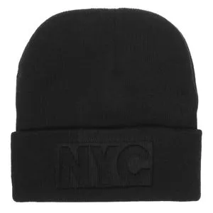 Caciulă neagră cu model reliefat NYC pentru copii