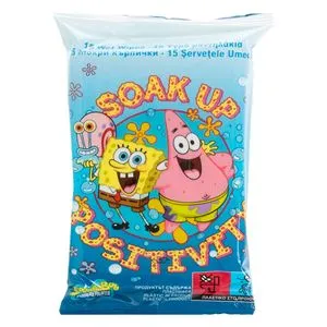 Servetele umede pentru copii SpongeBob cu Aloe Vera și Vitamina E