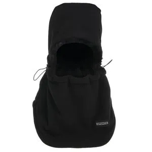 Cagulă neagră cu căptușeală fleece și șnur ajustabil