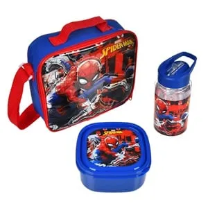 Set Masa Izoterma Spiderman Geantă Caserola Sticla Pop-up