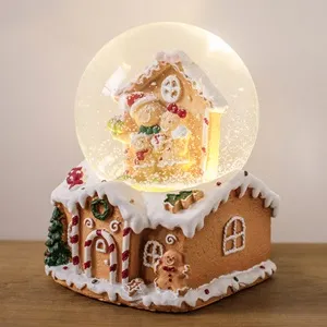 Glob Muzical de Craciun Casa de Turta cu LED