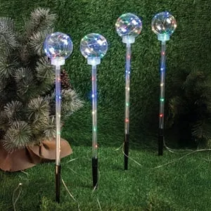Instalare lumini globuri transparente cu LED stick colorate pentru decor exterio