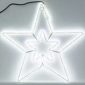 Stea Dubla Furtun Luminos 57x57cm - LED Alb Rece 24W